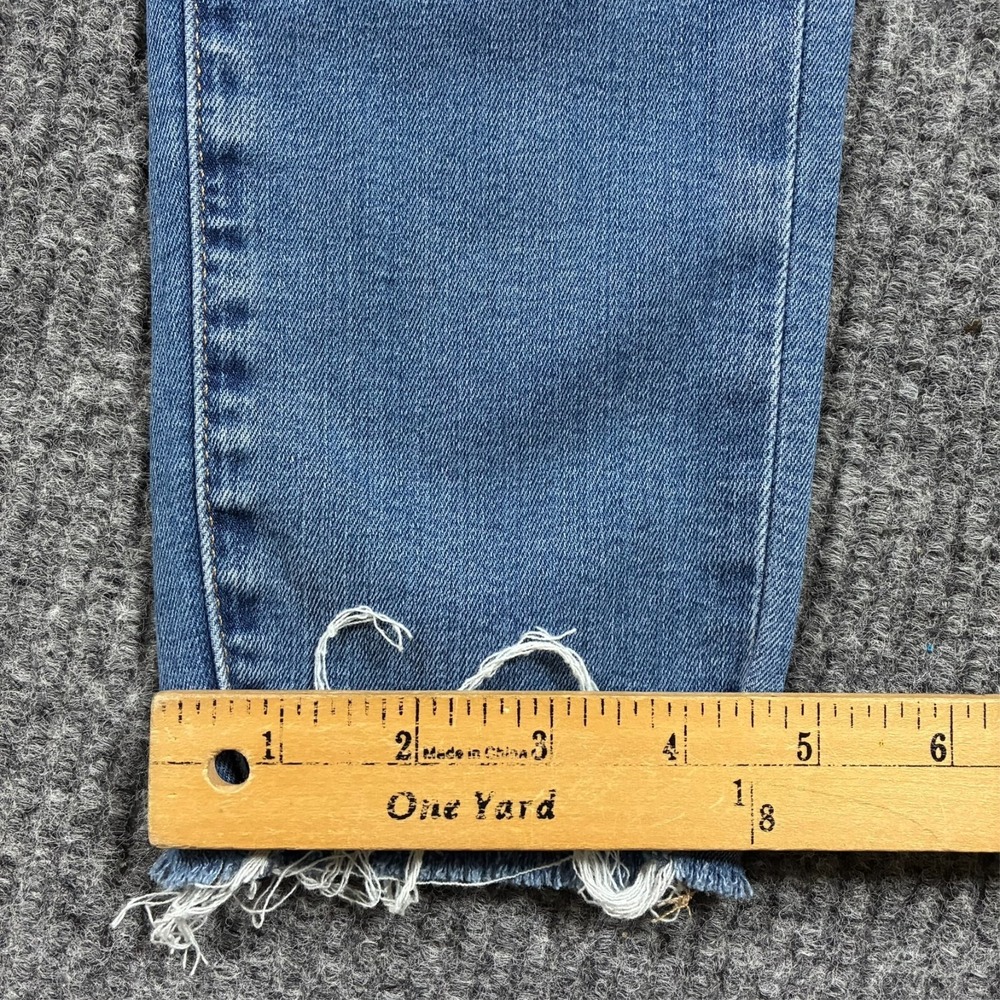 Levis 721 High Rise Skinny Jeans Womens Size 25 Blue Denim Raw Hem Casual - Picture 12 of 13